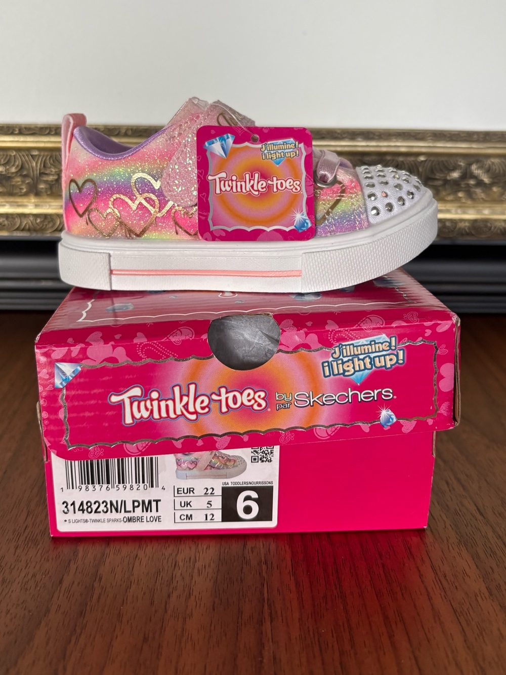 Skechers Twinkle Toes Light-Up Sneakers – Ombre Love – Toddler Size 6